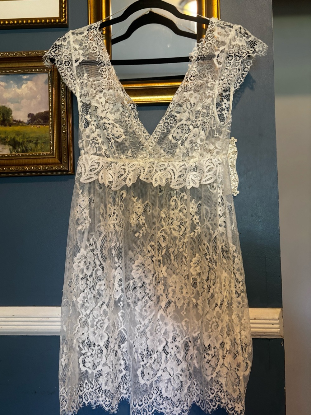 Intimissimi Eleanora Ivory White Lace Lingerie Chemise Nightgown NWOT Small